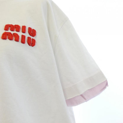 ミュウミュウ MIU MIUロゴ コットンTシャツ