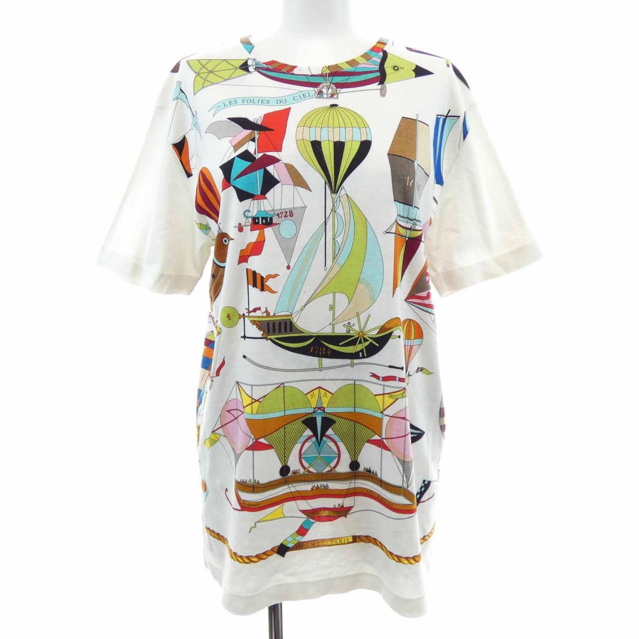 エルメス LES FOLIES DU CIEL コットンTシャツ