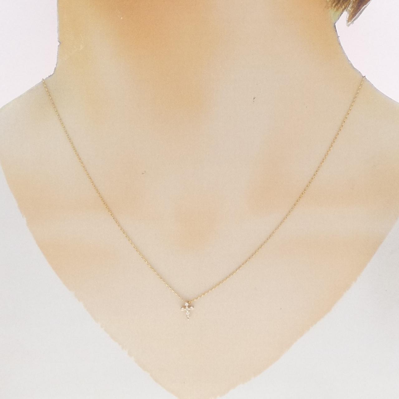 Au750クロスダイヤモンドネックレス