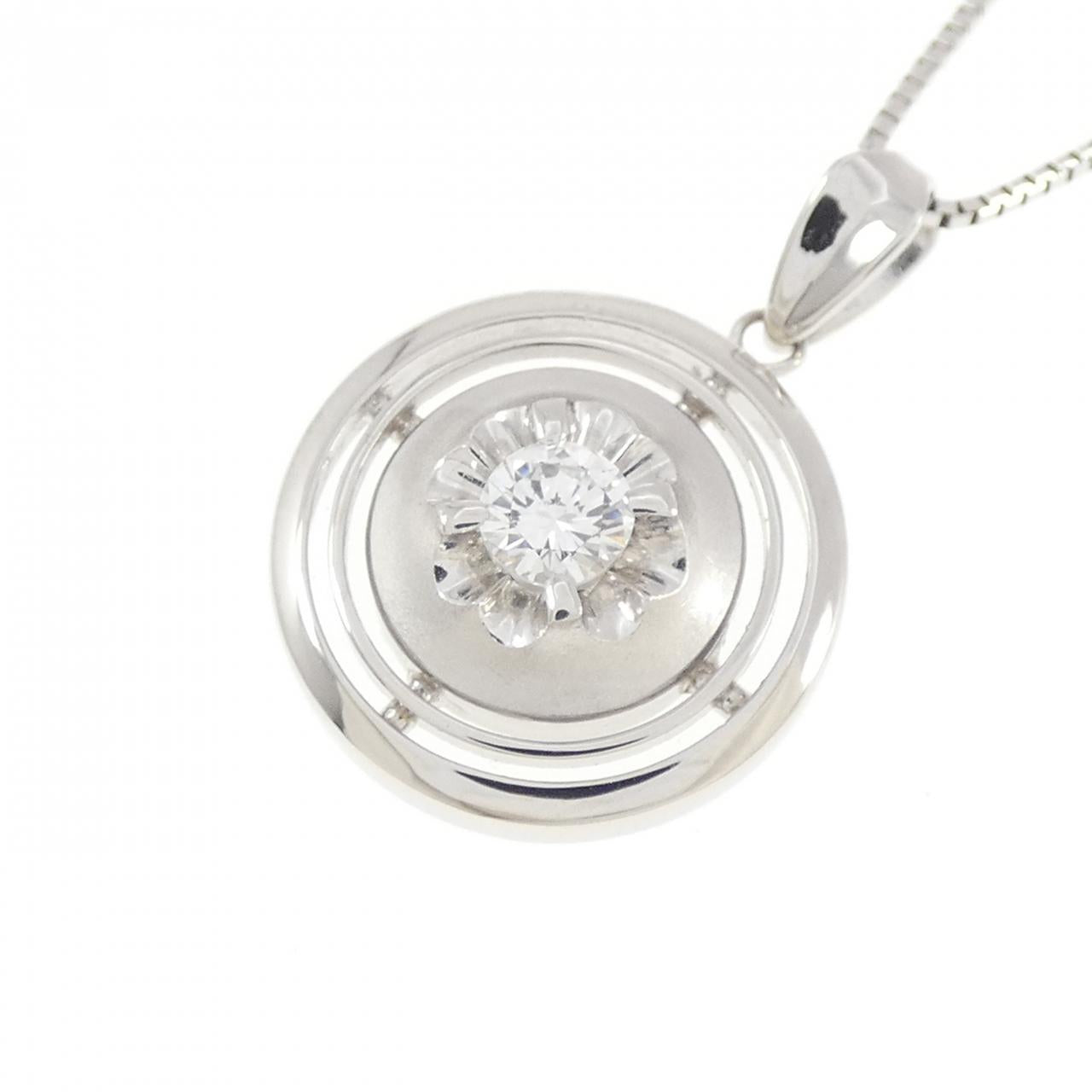 プラチナダイヤモンドフラワーネックレス
