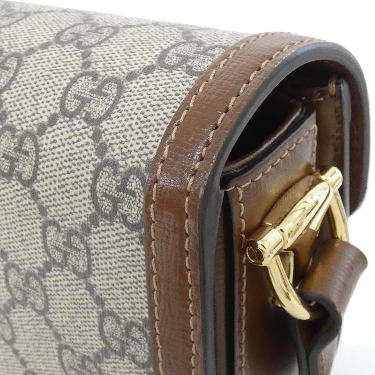 グッチ GUCCI HORSEBIT 1955 GGスプリームキャンバス レザー ショルダーバッグ