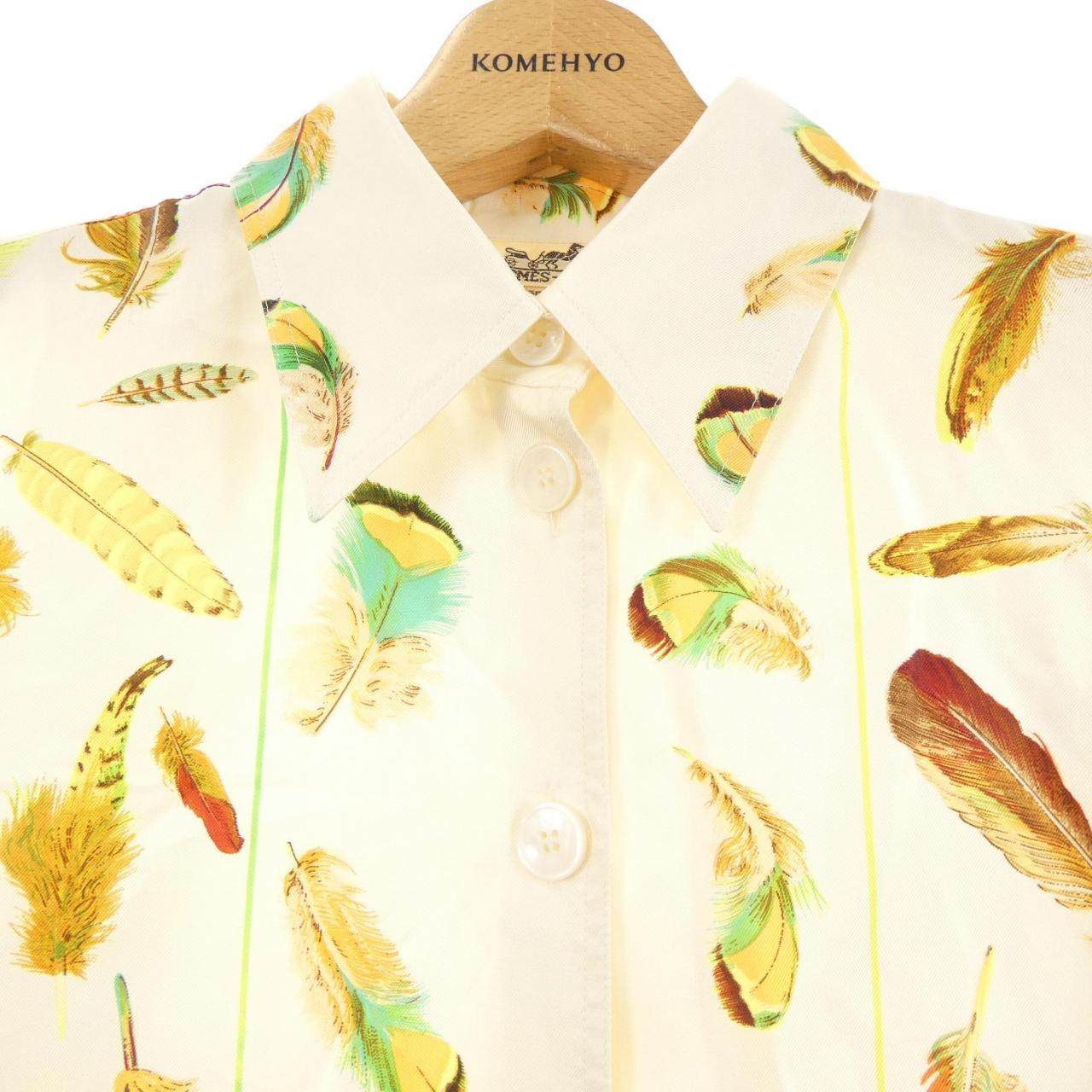エルメス PLUMES シルクシャツ