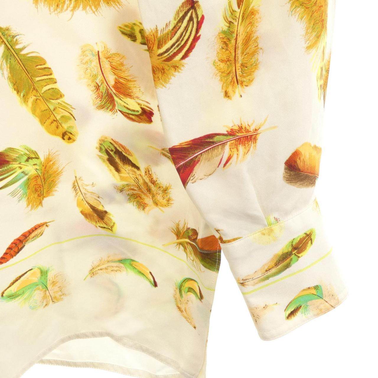 エルメス PLUMES シルクシャツ