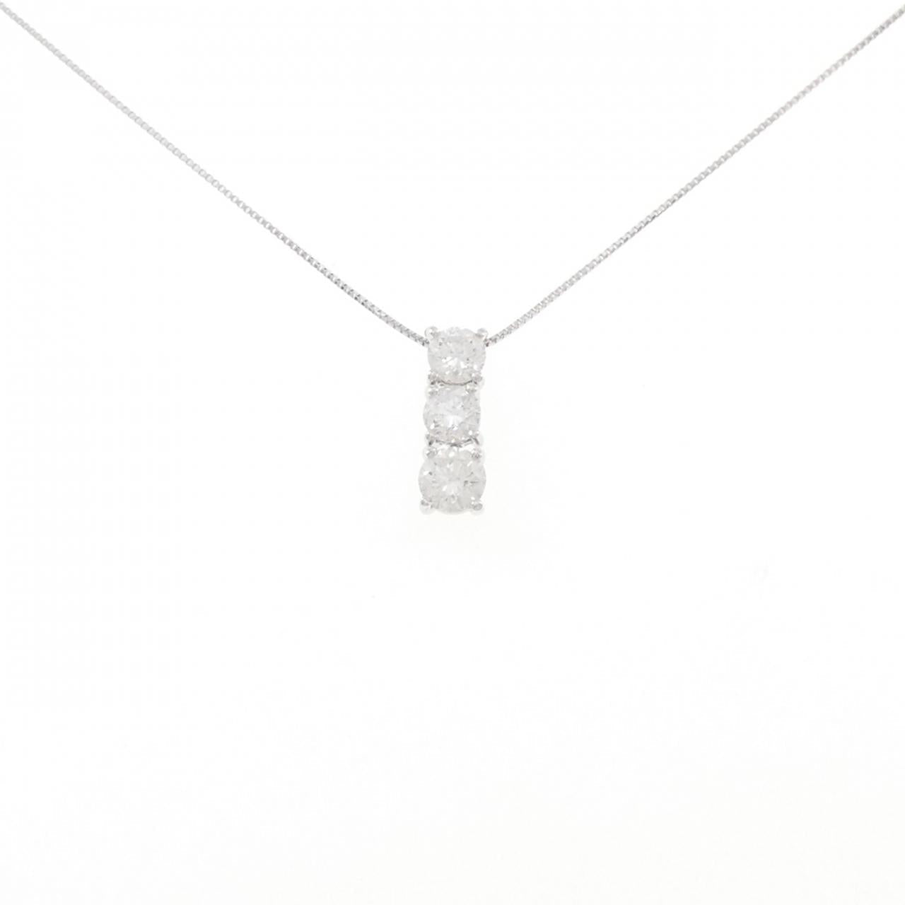 Au750ホワイトゴールド 1.00CT ダイヤモンドネックレス