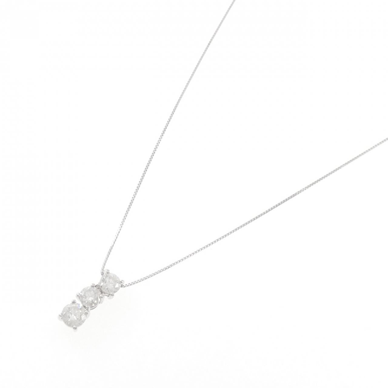 Au750ホワイトゴールド 1.00CT ダイヤモンドネックレス