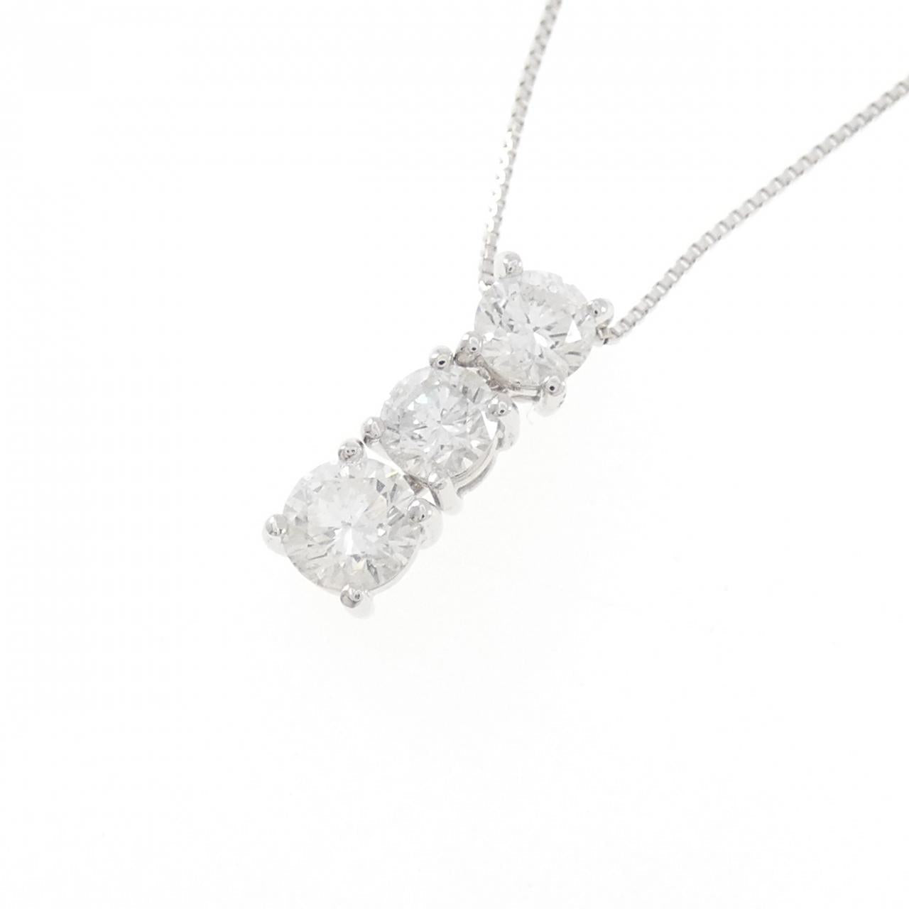 Au750ホワイトゴールド 1.00CT ダイヤモンドネックレス