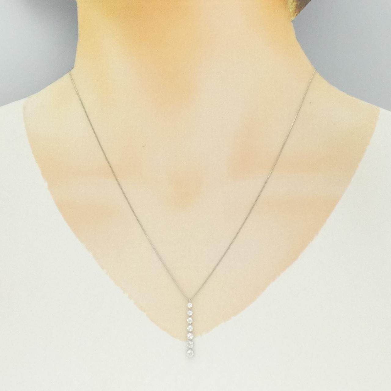 PT850 プラチナ 0.50CT ダイヤモンドネックレス