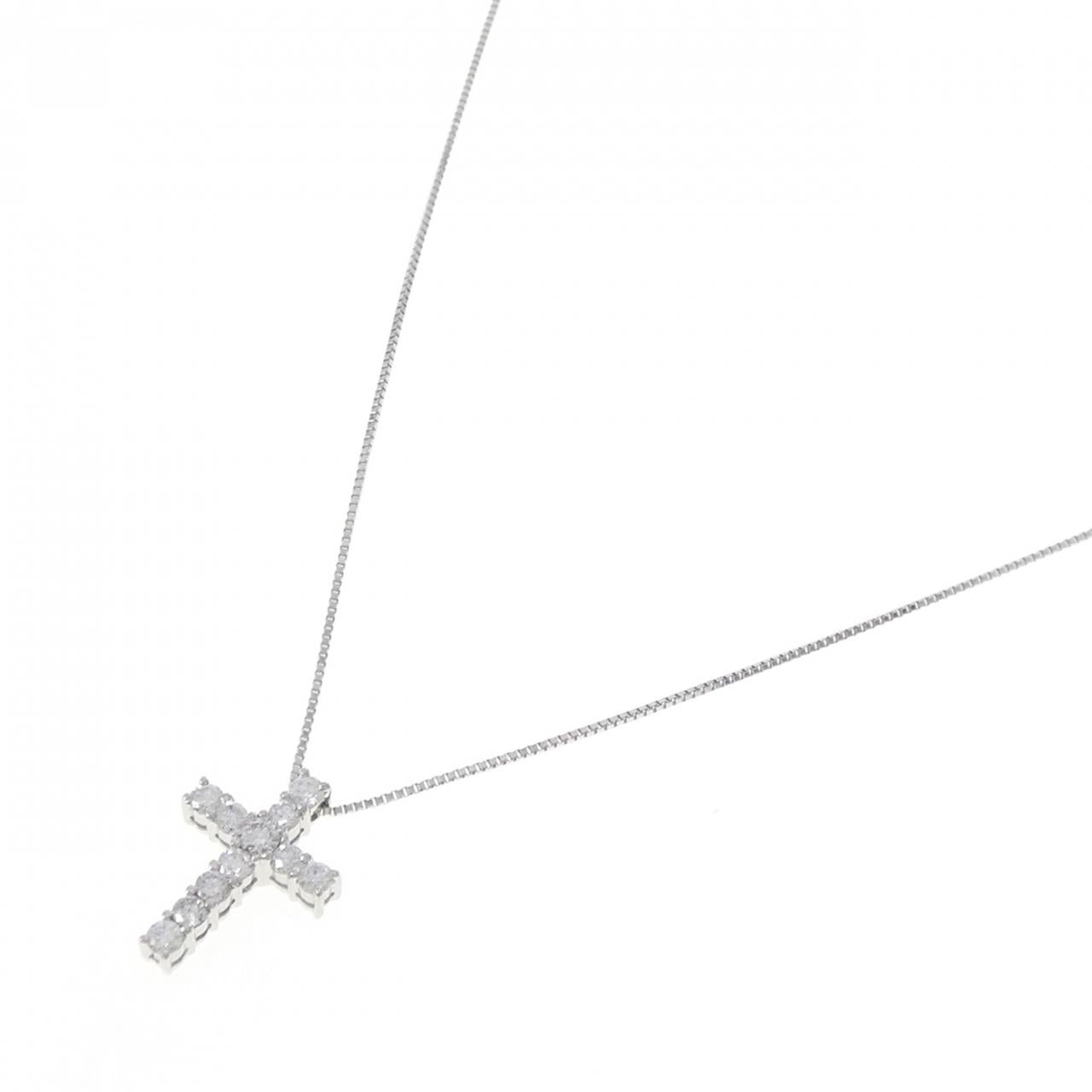 プラチナPT850 0.50CT ダイヤモンドクロスネックレス