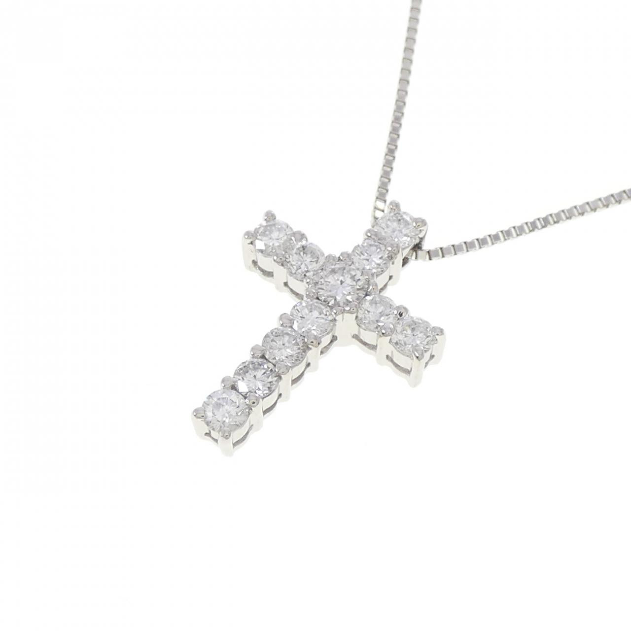 プラチナPT850 0.50CT ダイヤモンドクロスネックレス
