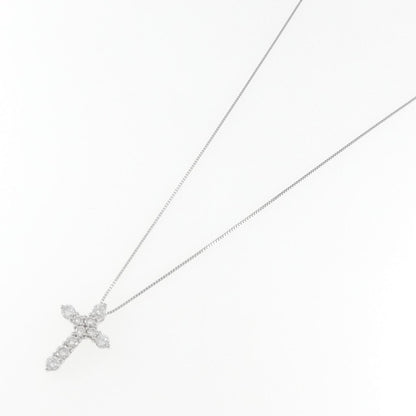 プラチナPT850 クロス 1.02CT ダイヤモンドネックレス