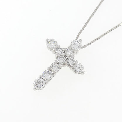 プラチナPT850 クロス 1.02CT ダイヤモンドネックレス