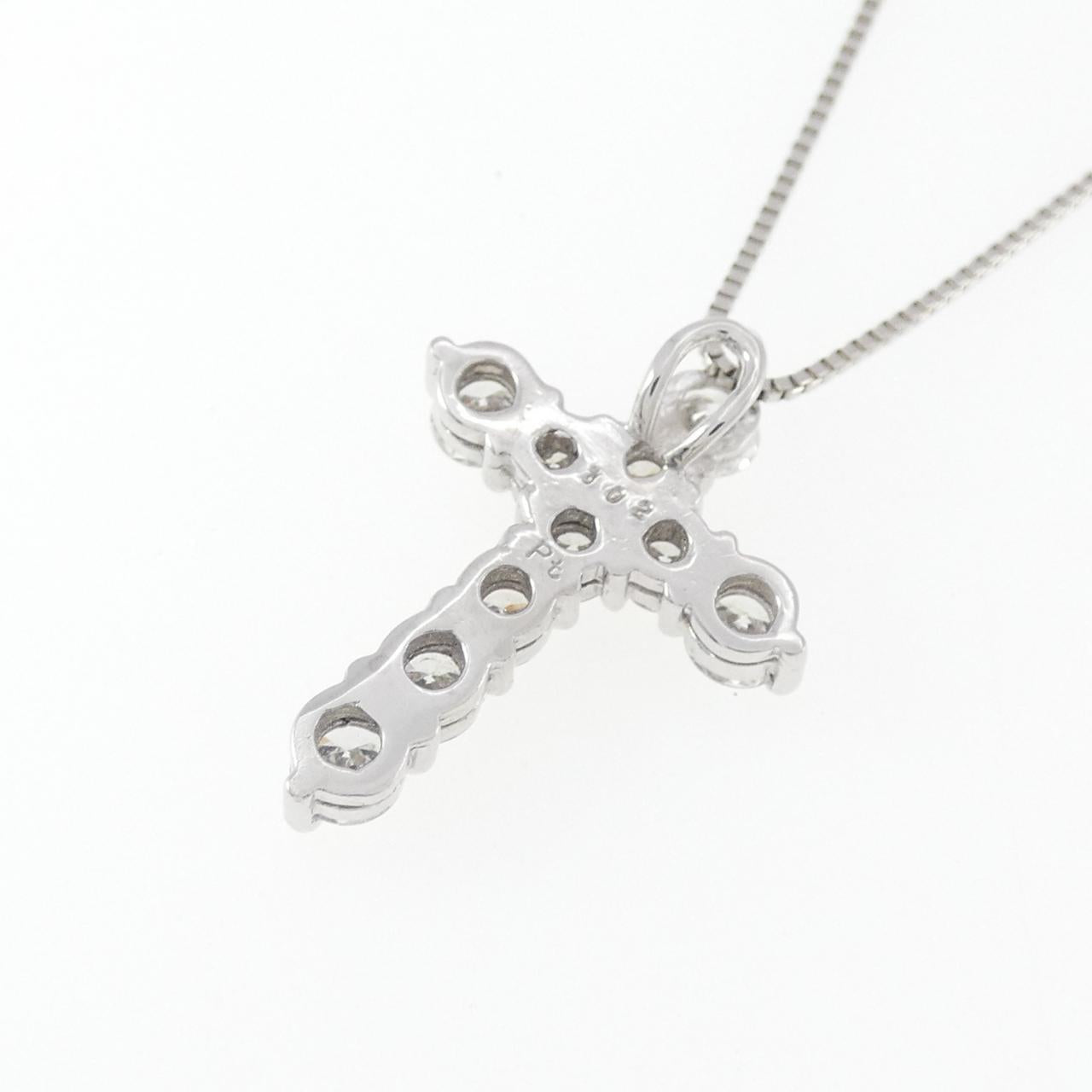 プラチナPT850 クロス 1.02CT ダイヤモンドネックレス