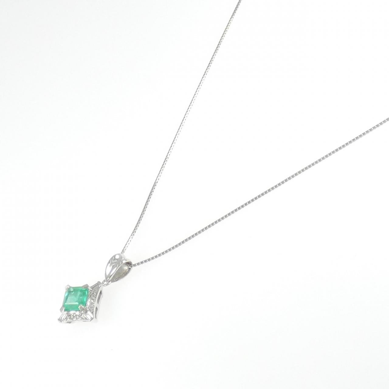 PT900 PT850 エメラルド ダイヤモンド ネックレス