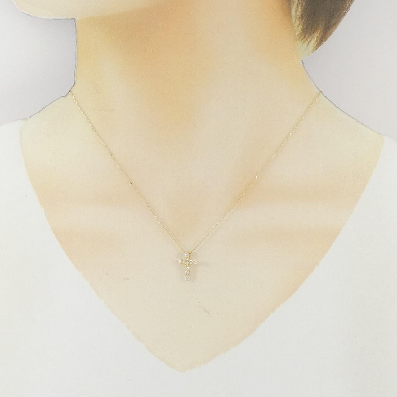Au750 クロス ダイヤモンド ネックレス
