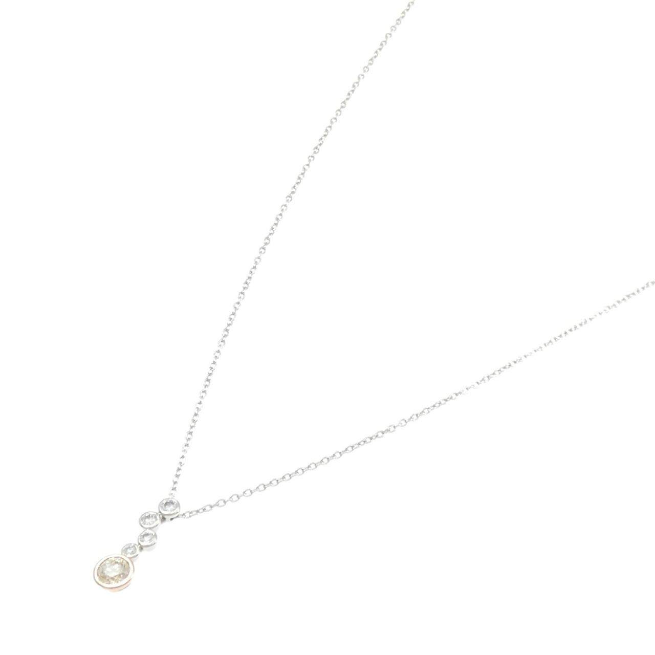 カシケイ Au750プラチナ ダイヤモンドネックレス