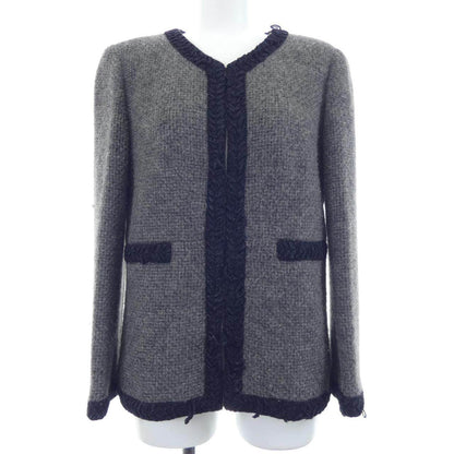シャネル カシミヤノーカラージャケット