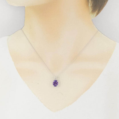 Au750 White Gold Amethyst Diamond Necklace