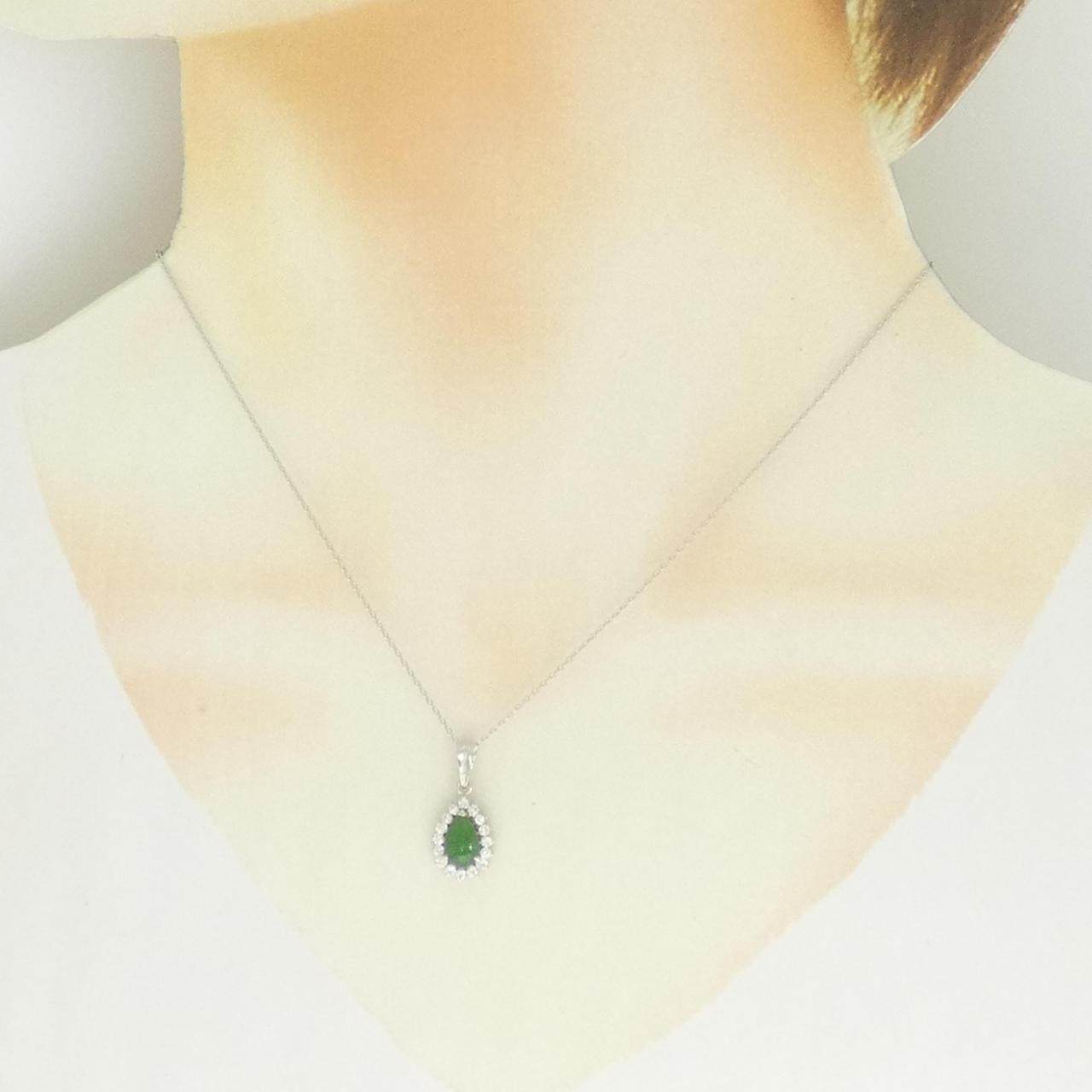 プラチナ ヒスイ ダイヤモンド ネックレス