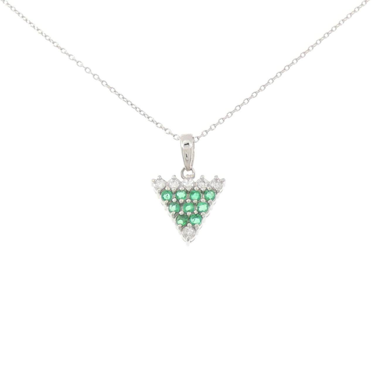 プラチナ900 プラチナ850 エメラルド ダイヤモンド ネックレス