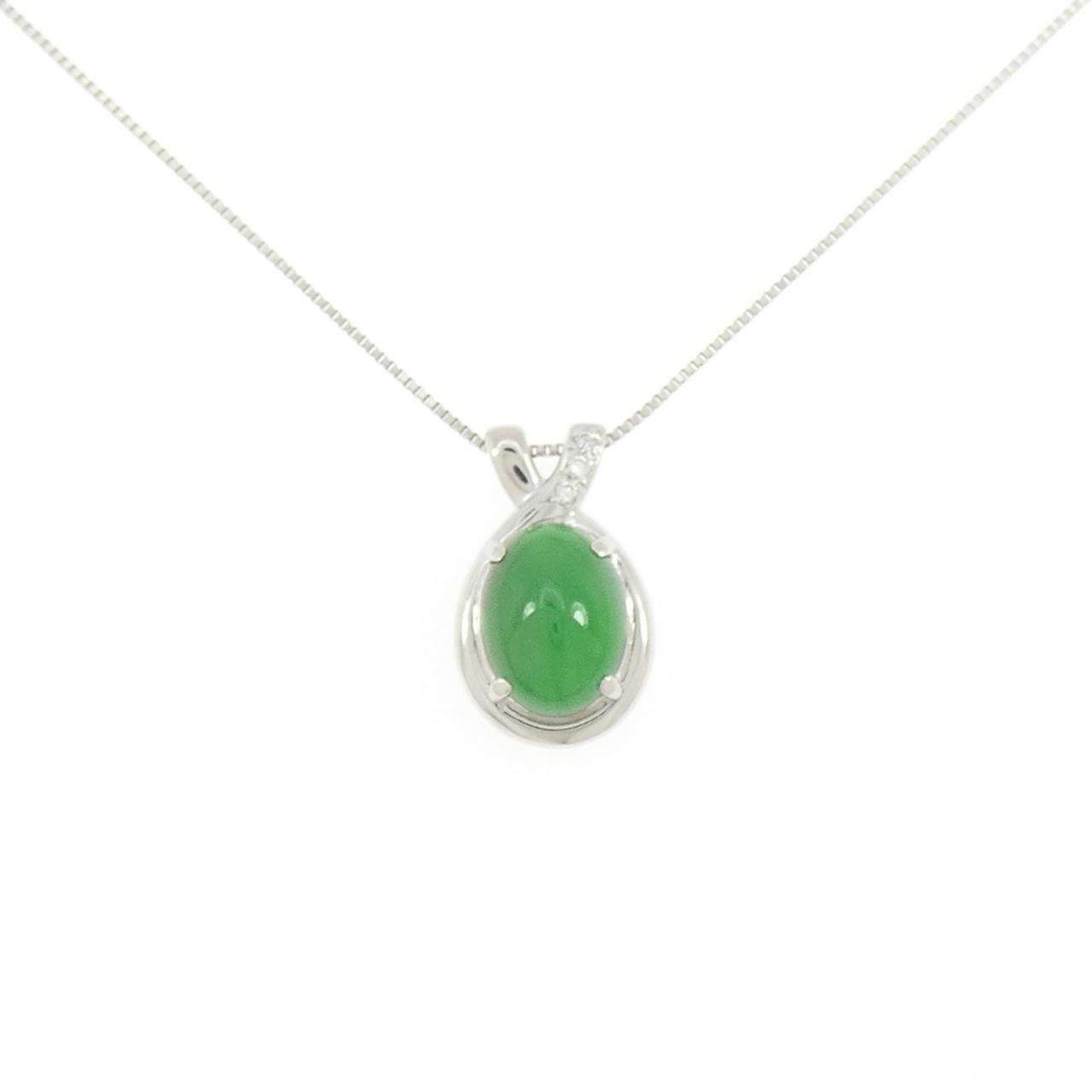 プラチナ ヒスイ ダイヤモンド ネックレス
