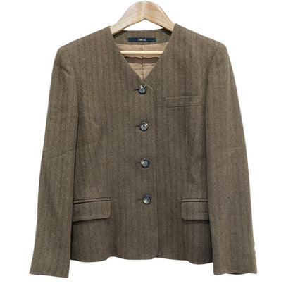 DAKS ヘリンボーン ノー カラー セットアップ