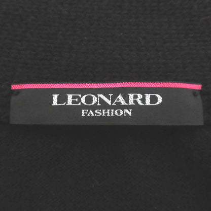 LEONARD フラワー プリント トリム カシミア ポンチョ