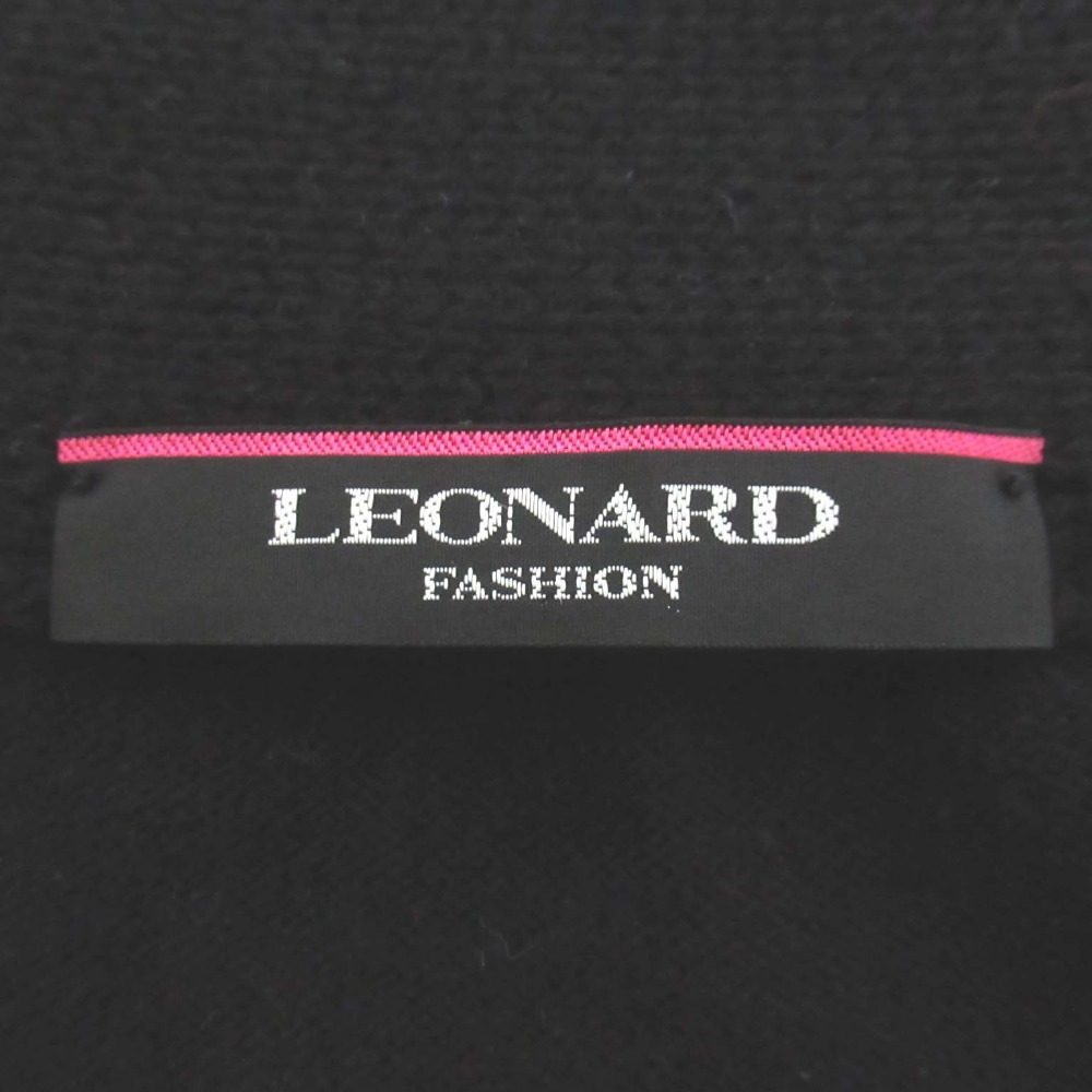 LEONARD フラワー プリント トリム カシミア ポンチョ