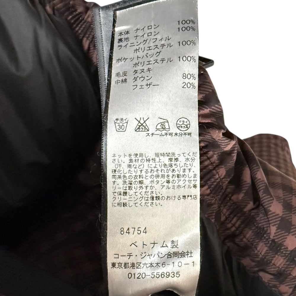 コーチ チェック ダウン ジャケット