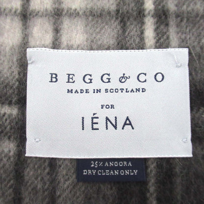 Begg & Co ウール アンゴラ チェック フリンジ スカーフ