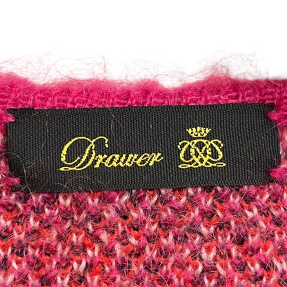 Drawer モヘア チェック ニット ロング カーディガン