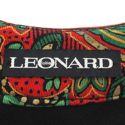 LEONARD シルク ニット ノーカラー ジャケット