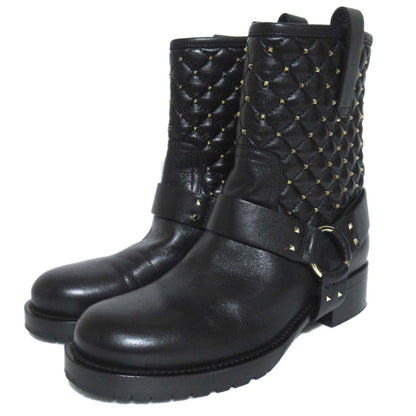 ヴァレンティノ ガラヴァーニ ロックスタッズ キルティング バイカーブーツ