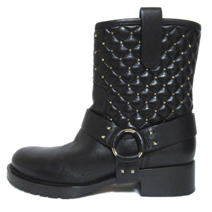 ヴァレンティノ ガラヴァーニ ロックスタッズ キルティング バイカーブーツ