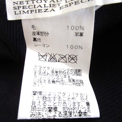 エルメス SUPER140S レザー トリム テーラード ジャケット