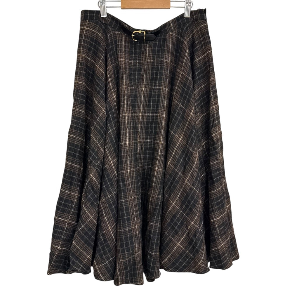 セリーヌ フランネル チェック ミディ スカート