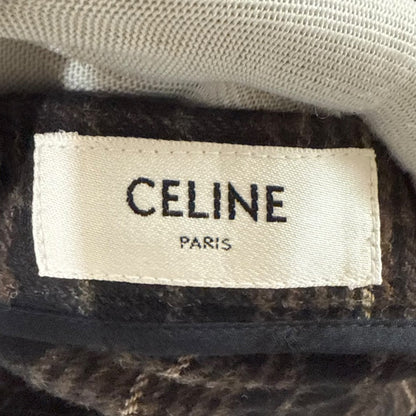 セリーヌ フランネル チェック ミディ スカート