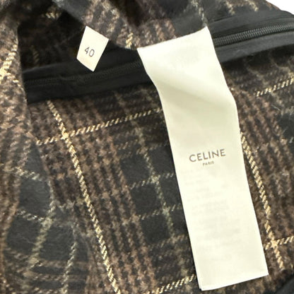 セリーヌ フランネル チェック ミディ スカート