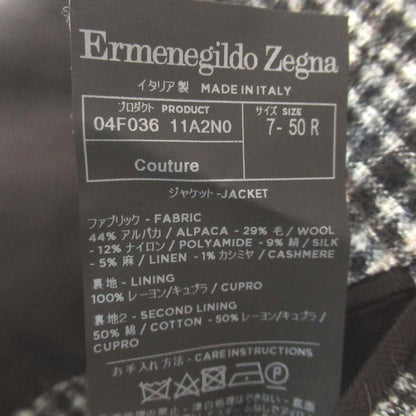 エルメネジルドゼニア クチュール アルパカ チェック テーラードジャケット