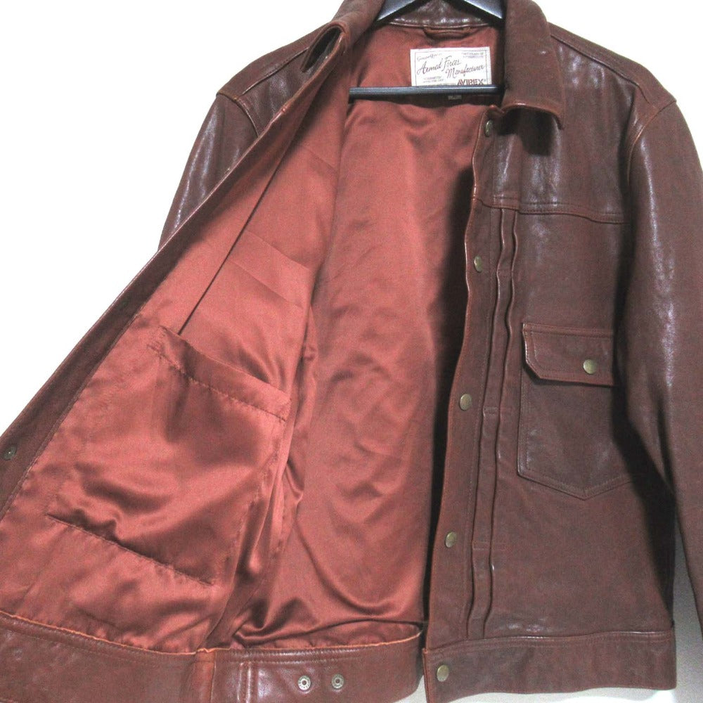 アヴィレックス OLD TIMES LEATHER WORK JACKET ラムレザージャケット