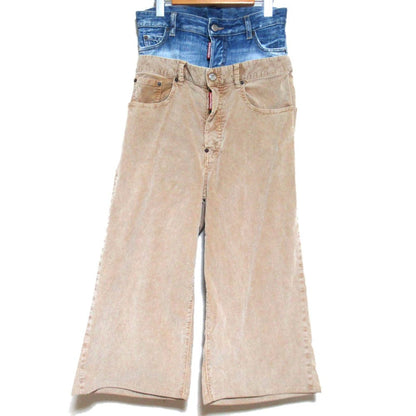ディースクエアード Twin Pack Jean レイヤードデニムコーデュロイパンツ