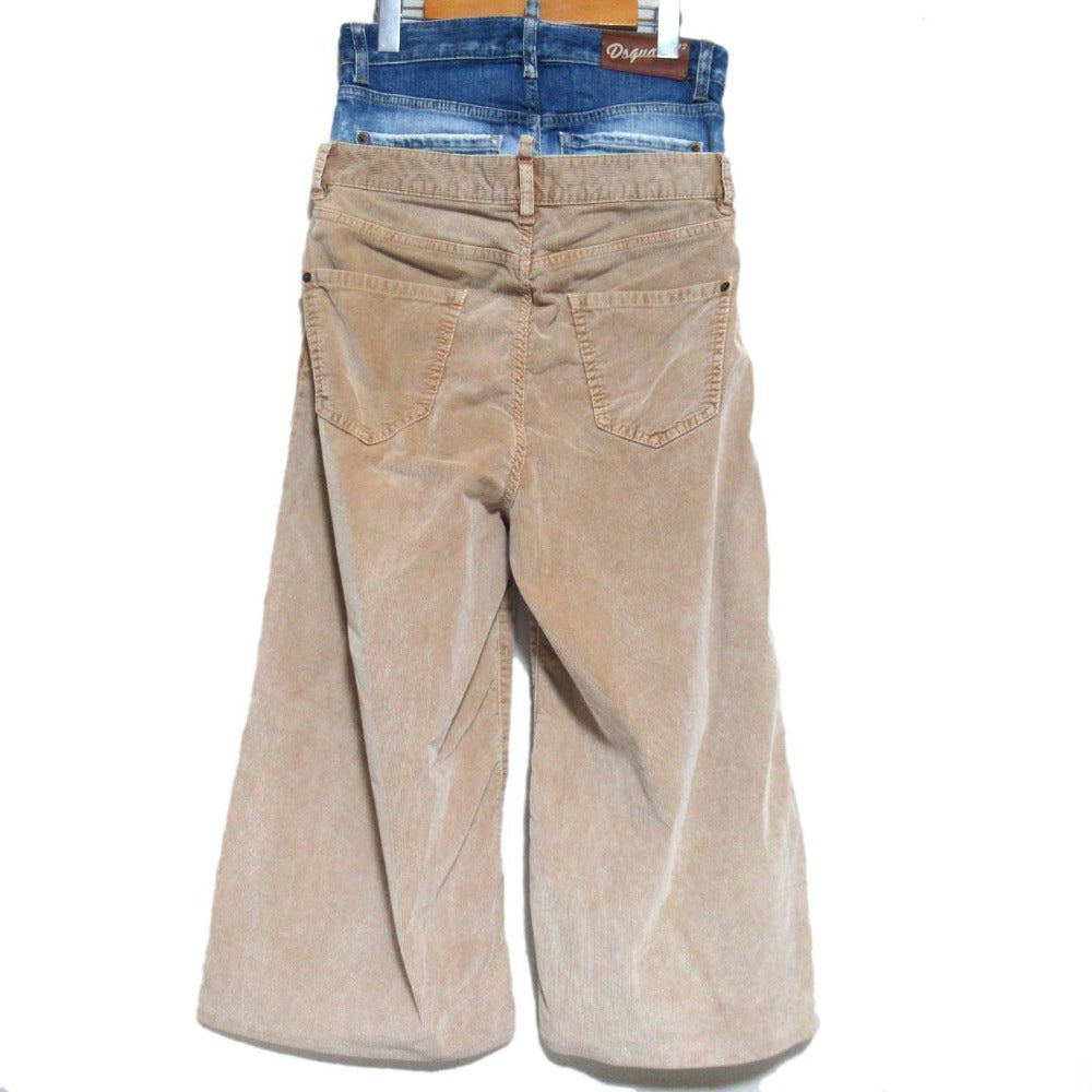 ディースクエアード Twin Pack Jean レイヤードデニムコーデュロイパンツ