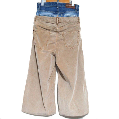 ディースクエアード Twin Pack Jean レイヤードデニムコーデュロイパンツ