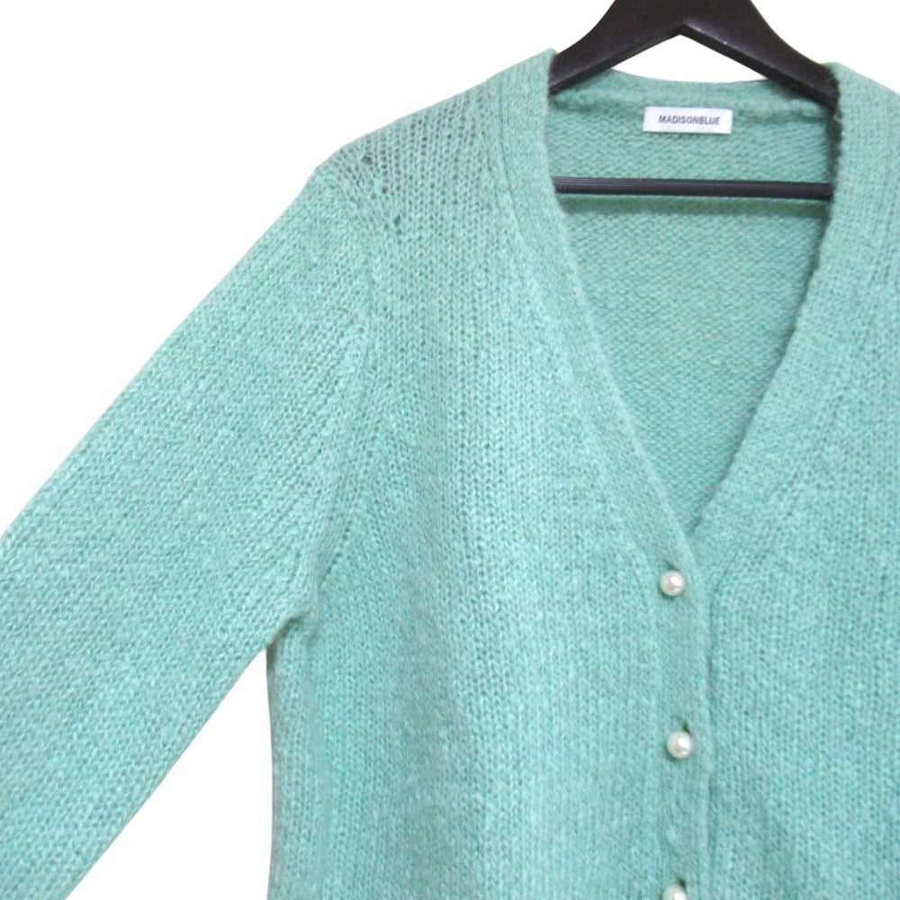 マディソンブルー LOOSE BIG V CD MOHAIR パールボタンウールカーディガン