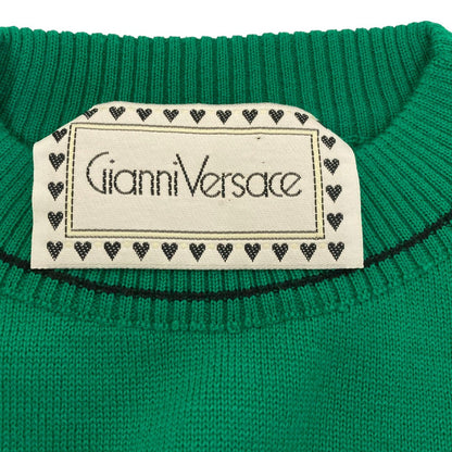 ヴェルサーチェ ロゴ刺繍ウールニットセーター