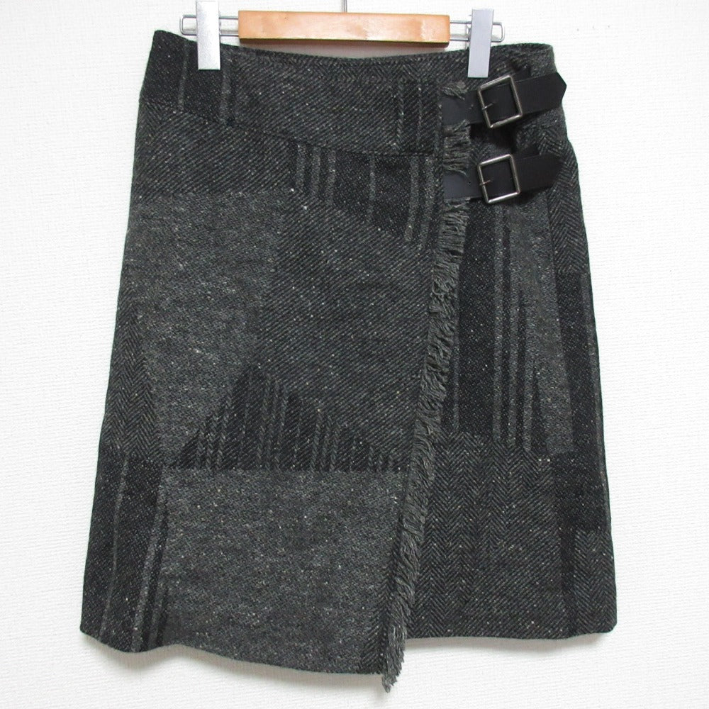 バーバリー カシミヤブレンドチェックスカート