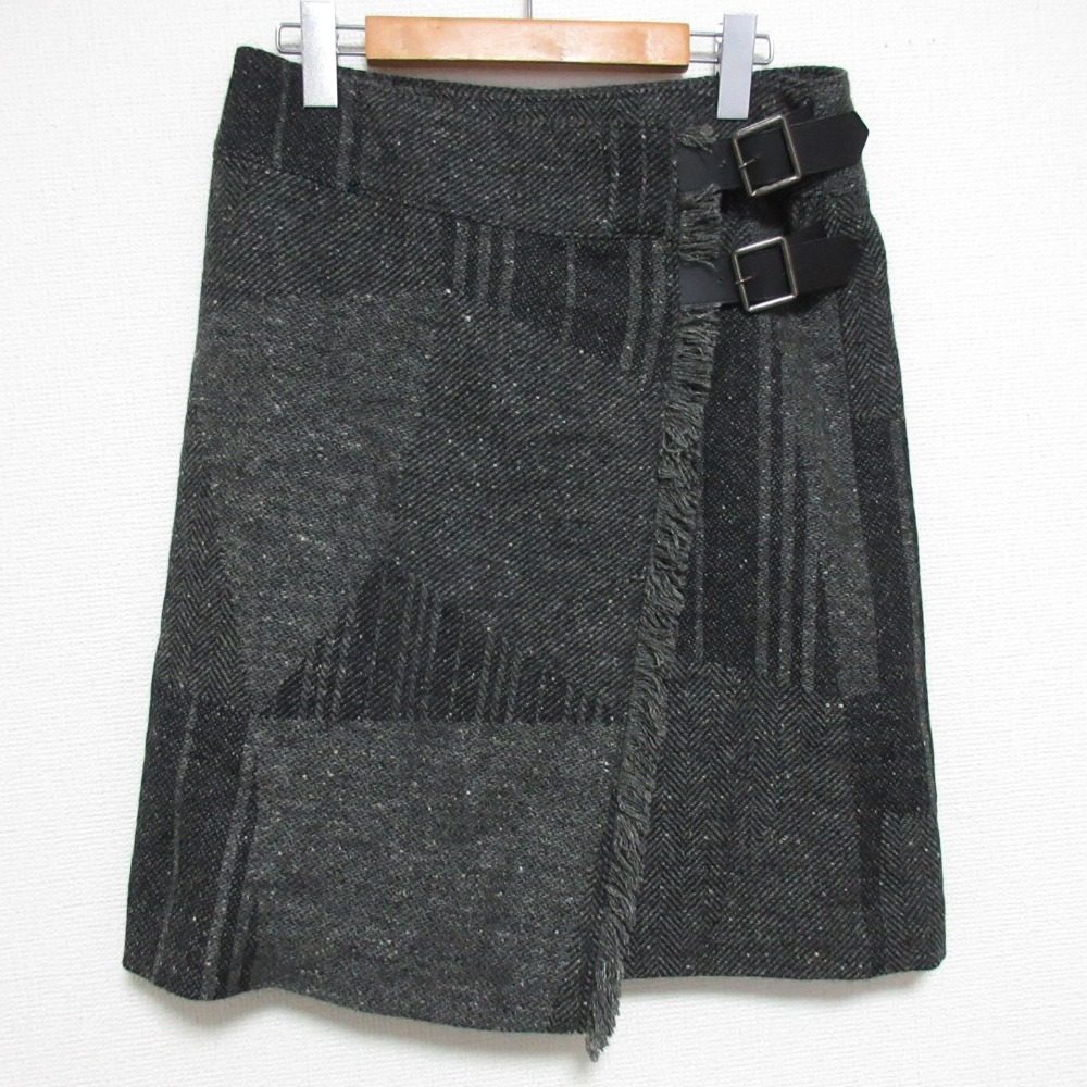 バーバリー カシミヤブレンドチェックスカート