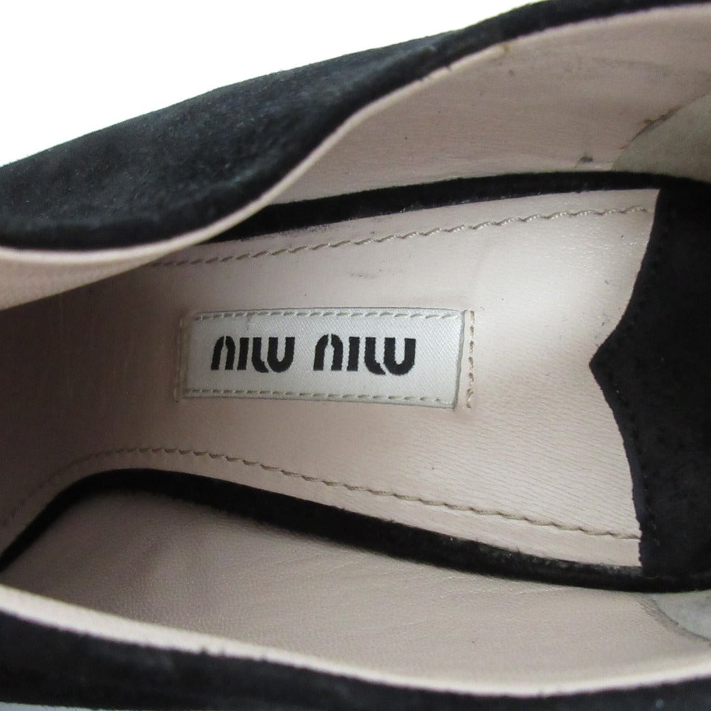 ミュウミュウ スエードハイヒールブーティ