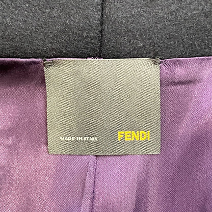 フェンディ レザートリムウールコート