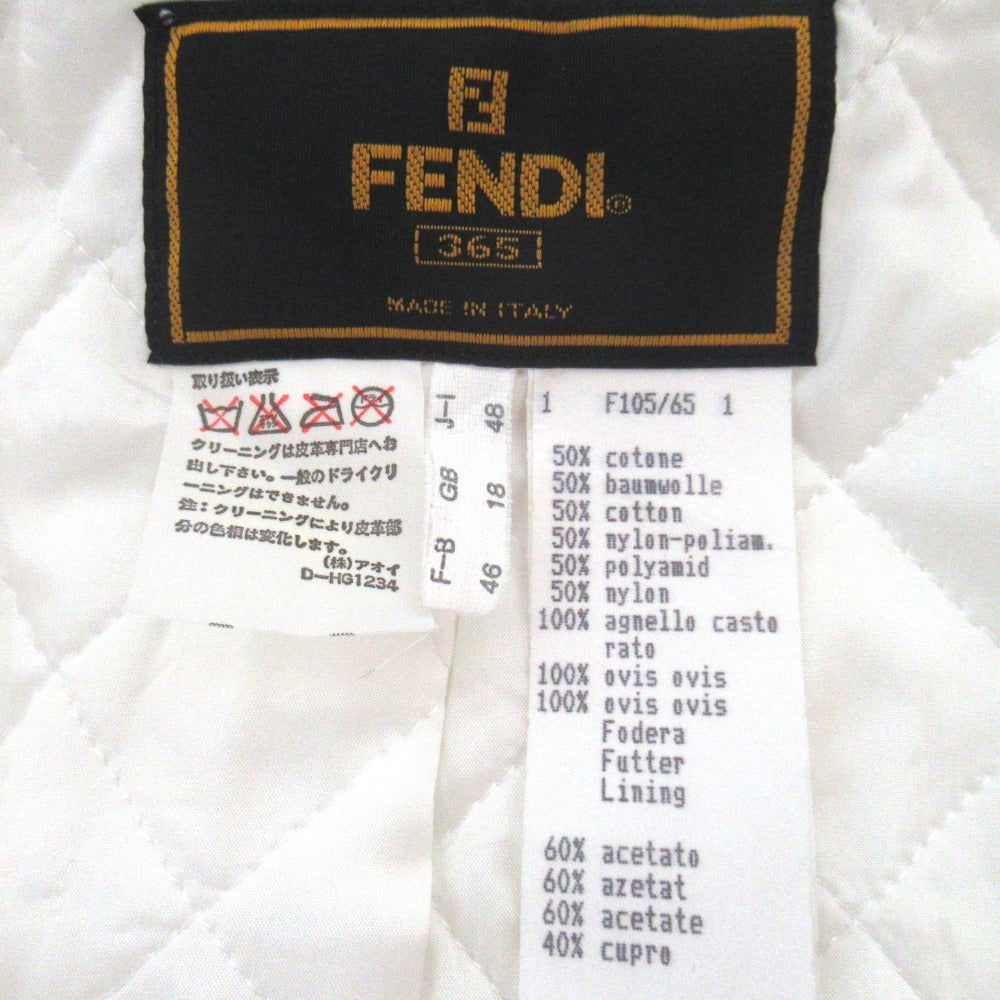 フェンディ ズッカジャガード フェイクファーカラー パデッドコート