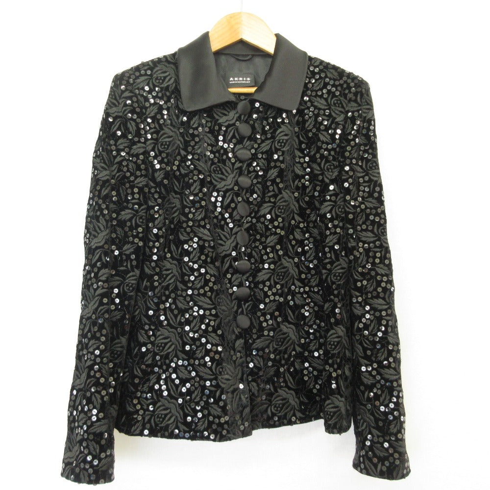 アクリス スパンコールフラワー刺繍ジャケット